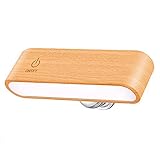 YiLaie LED Wall Sconces,Battery Operated Wall Sconce with Remote,Wall Lights for Bedroom Wireless,Cordless Wall Lamp with 3 Color Temperature for Bedroom,Bedside (Beechwood, 1 Pack-Mini)