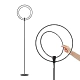 Brightech Eclipse Dimmable LED Floor Lamp, Modern Torchiere Floor Lamp for Living Rooms & Offices – Super Bright Tall Lamp with Dimmable Options for Reading, Standing Lamp Living Room Décor - Black