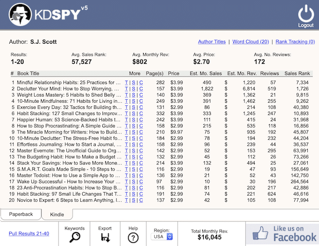 kdp author results
